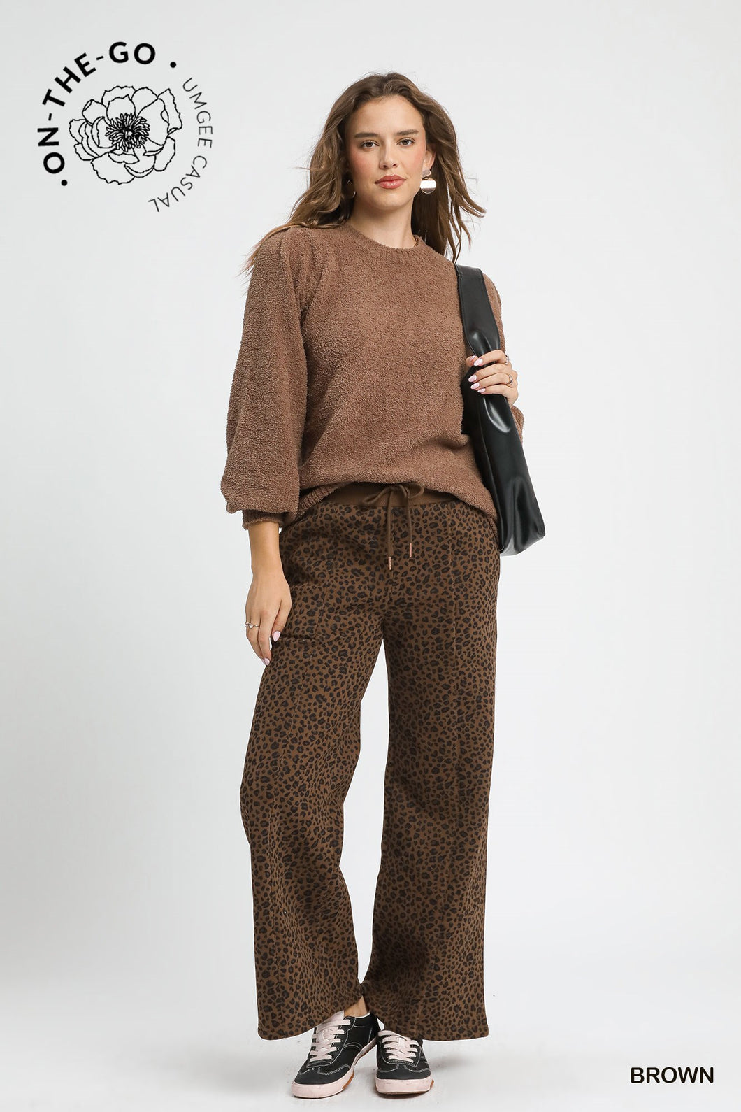 Leopard Print Wide-Leg Lounge Pants