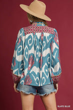 Load image into Gallery viewer, Ikat Print Boho Blouse

