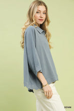 Load image into Gallery viewer, Oversized Striped Button-Down Top
