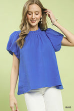 Load image into Gallery viewer, Textured Gauze Ruffle Neck Boho Top
