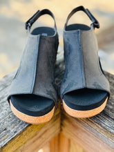 Load image into Gallery viewer, Carley Black Metallic Wedge
