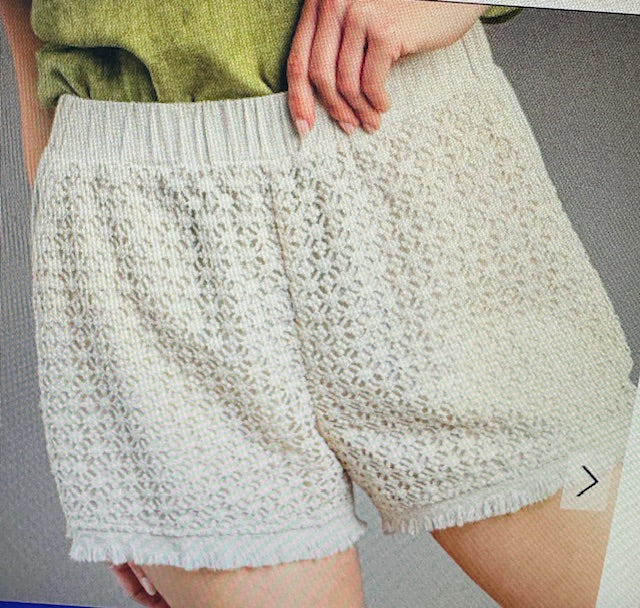 Crochet Linen Blend Shorts