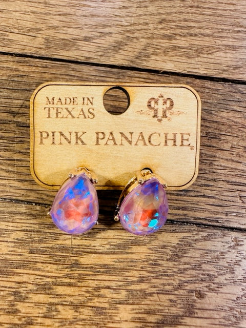 Purple Teardrop Stud Earring