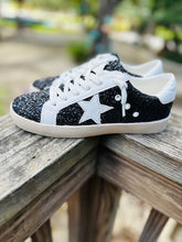 Load image into Gallery viewer, Black Glitter Sneakers
