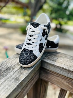 Black Glitter Sneakers