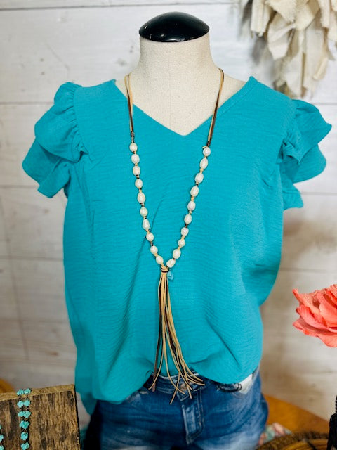 Jade Flutter Sleeve Top