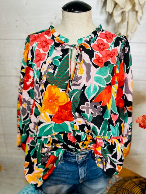 Big Floral Babydoll Top