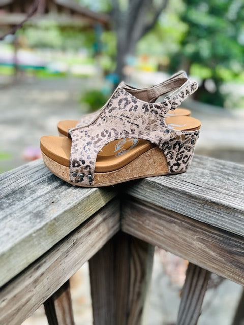 Taupe Leopard Free Fly Wedge