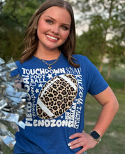 Load image into Gallery viewer, Leopard Football With Scattered Words Tee
