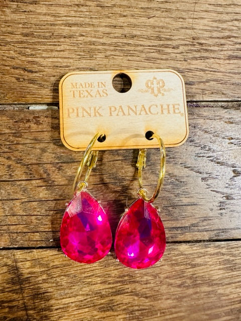 Large Fuchsia Teardrop Earring