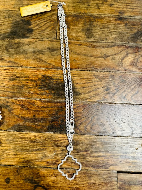 Silver Chain Necklace with Pendant