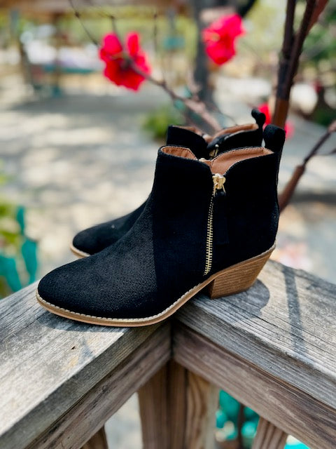 Black Suede Bootie