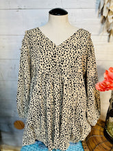 Load image into Gallery viewer, Leopard Spot Babydoll Blouse
