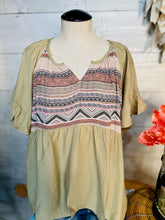 Load image into Gallery viewer, Light Sage Aztec Print Top
