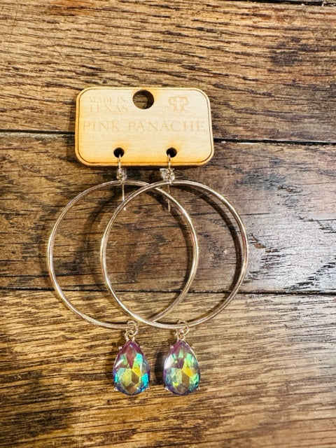 Iridescent Gold Hoop Earrings