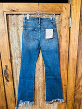 Load image into Gallery viewer, PREMIER HIGH RISE DISTRESSED FLARE JEANS
