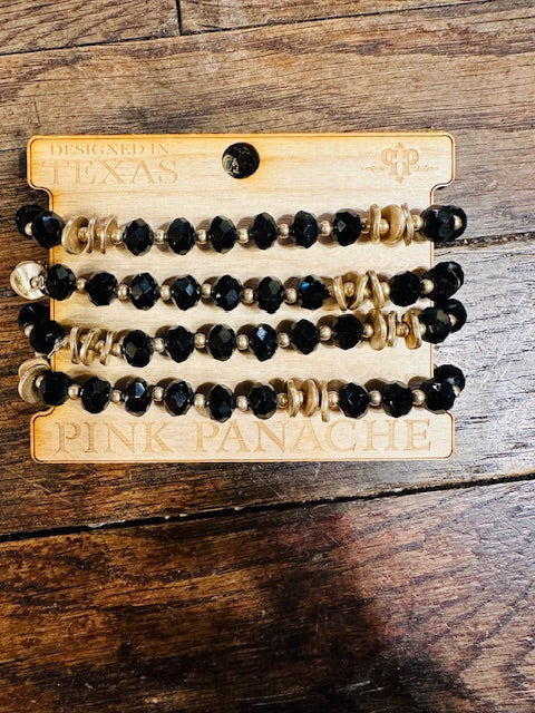 Black and Gold Bead Bracelet