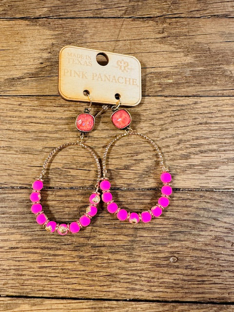 Hot Pink Hoop Earrings