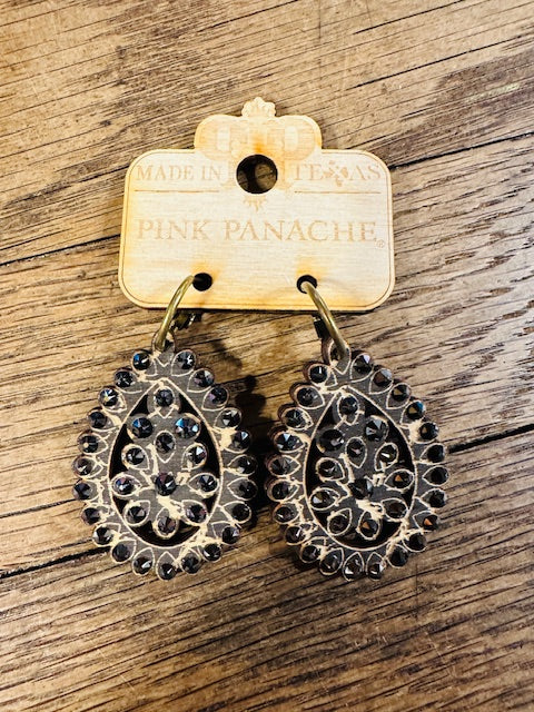 Black Crackle Small Santa Fe Teardrop Earring