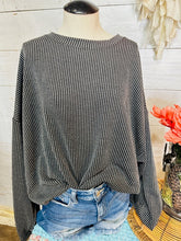 Load image into Gallery viewer, Stripe Textured Knit Comfy Sweatshirt
