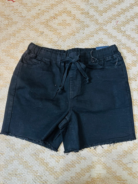 Black Fray Hem Jogger Short