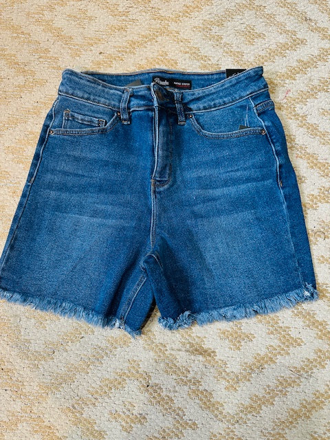 High Rise Fray Hem Short
