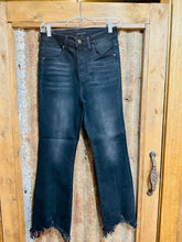 Load image into Gallery viewer, Hi Rise Frayed Hem Ankle Flare Jeans

