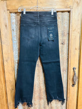 Load image into Gallery viewer, Hi Rise Frayed Hem Ankle Flare Jeans
