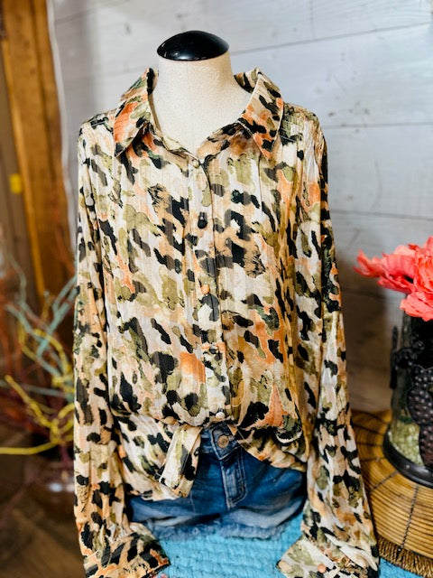 Water Color Printed Top