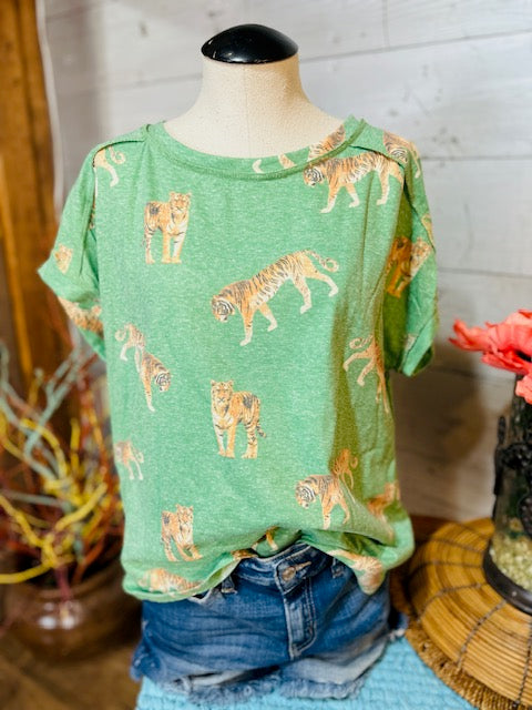 Triblend Tiger Print Tee
