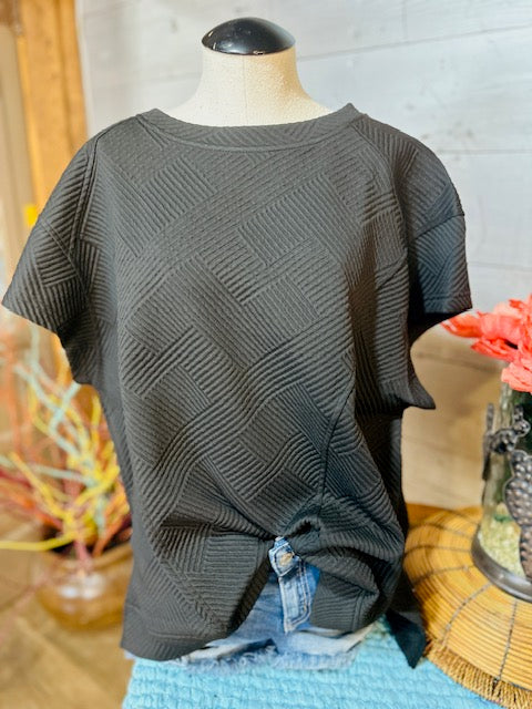 Oversized Criss Cross Jacquard Top