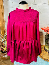 Load image into Gallery viewer, Solid Long Bubble Sleeves Baby Doll Top
