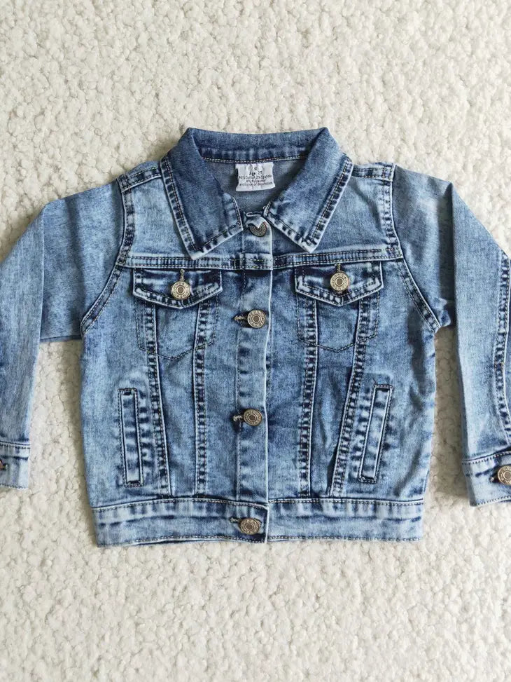 Stone Wash Little Girls Denim Jacket