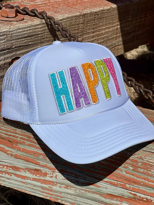 Happy Chenille Patch Cap