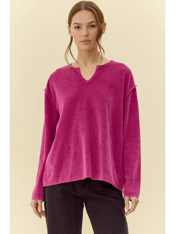 Waffle Textured Knit Top