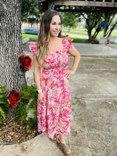 Load image into Gallery viewer, Pink Smocked Maxi Dress
