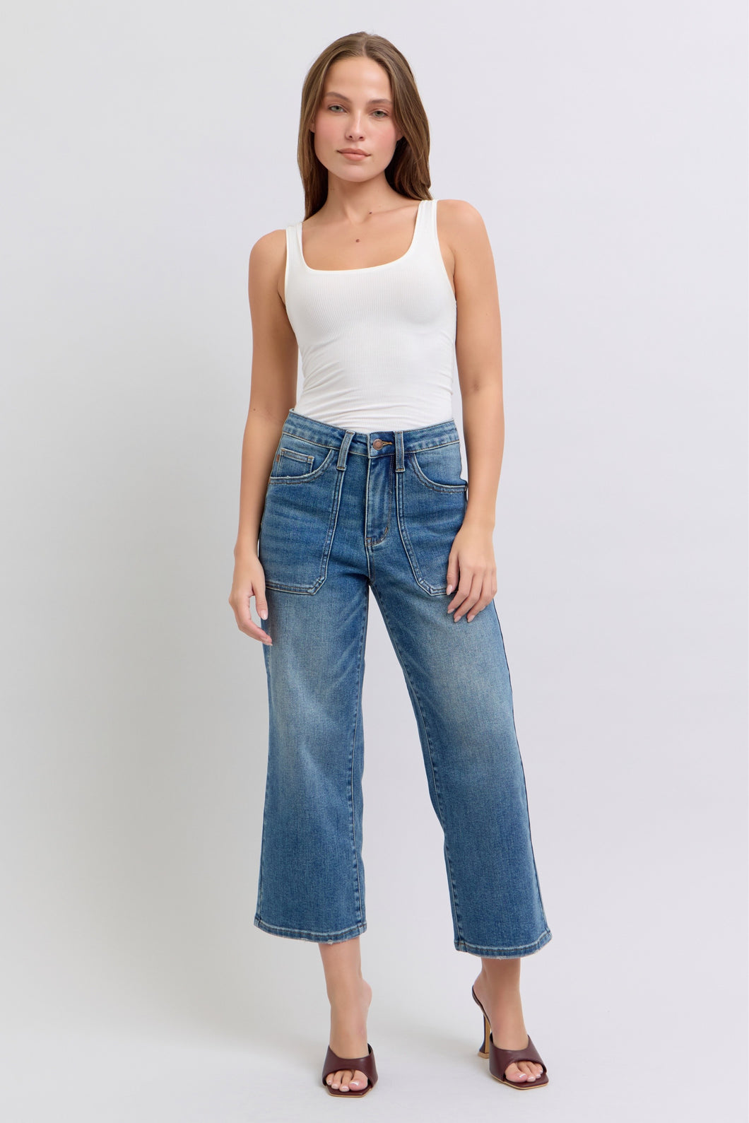 HW Utility Pockets Wide Leg Crop