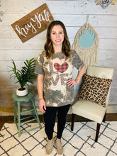 Load image into Gallery viewer, LOVE Bleached Tee w/ Heart
