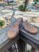 Load image into Gallery viewer, Beach Please Clear Studded Sandal
