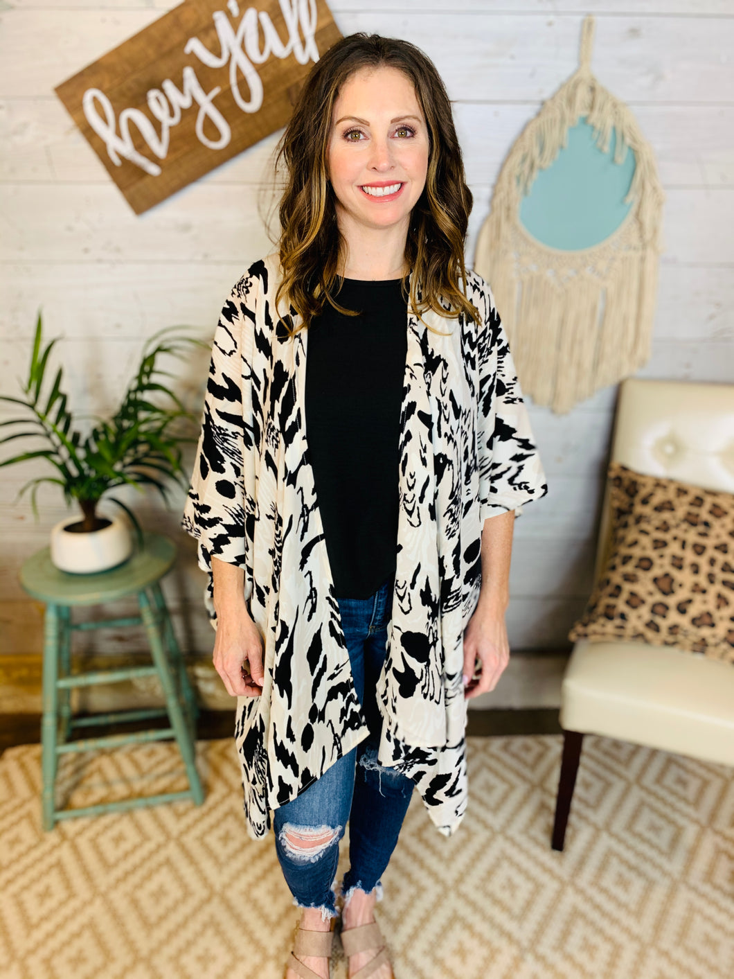 Classic Animal Print Kimono