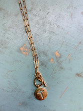 Load image into Gallery viewer, Link Chain w/ Cross Toggle Necklace
