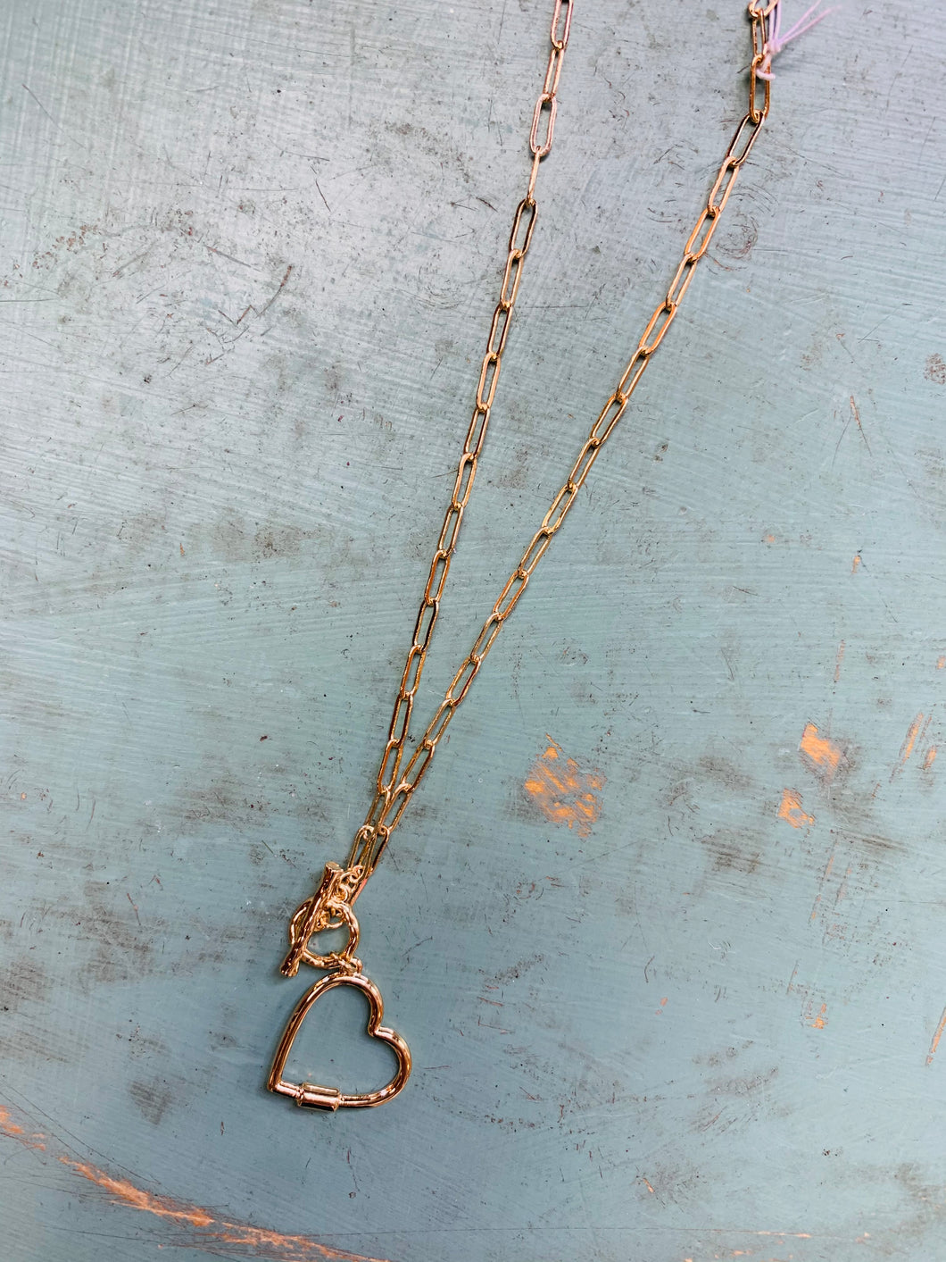 Link Chain w/ Open Heart Necklace