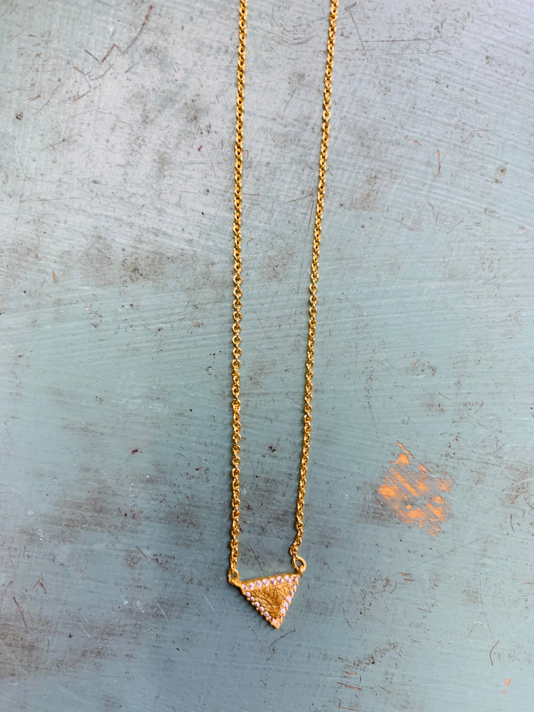 Etched Triangle Necklace