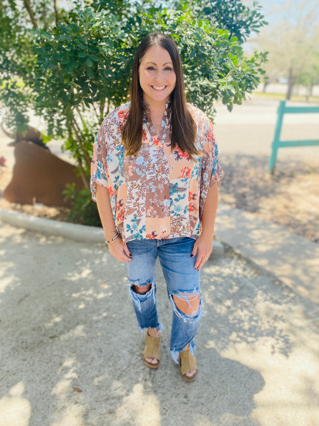 Fall Florals Collared Blouse