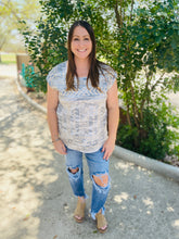 Load image into Gallery viewer, Aztec Embroidered Camo Print Top
