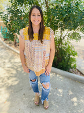 Load image into Gallery viewer, Marigold Embroidered Floral Fall Top
