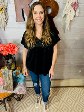 Load image into Gallery viewer, Shiny V Neck Pocket Blouse
