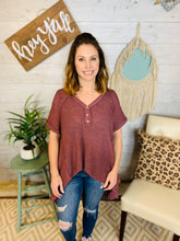 Load image into Gallery viewer, Mauve Waffle Blouse
