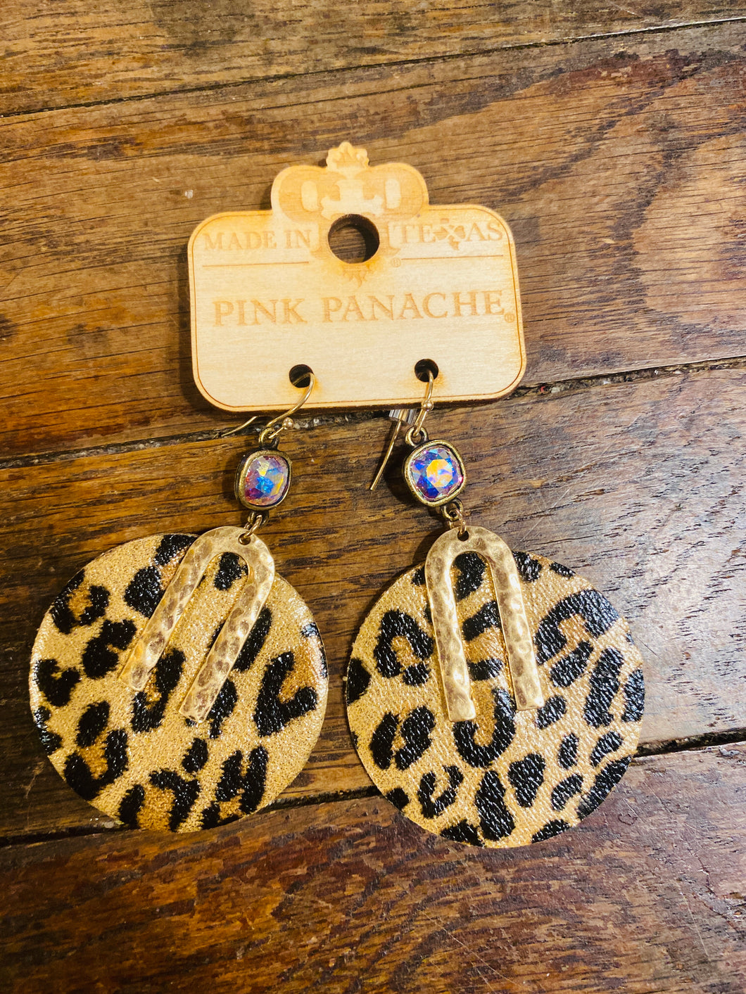Leopard & Gold Dangle Earrings