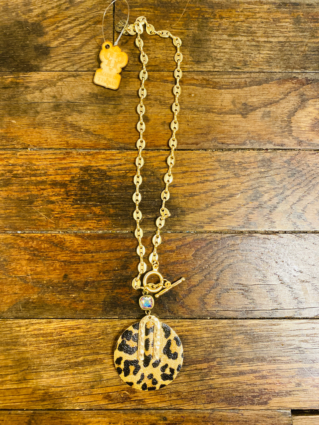Leopard & Gold Toggle Chain Necklace